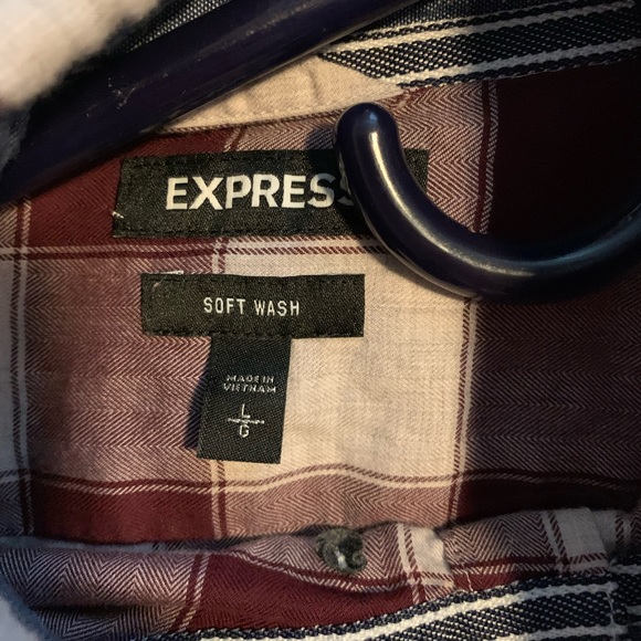 Men’s express button up flannel size L - Picture 2 of 3